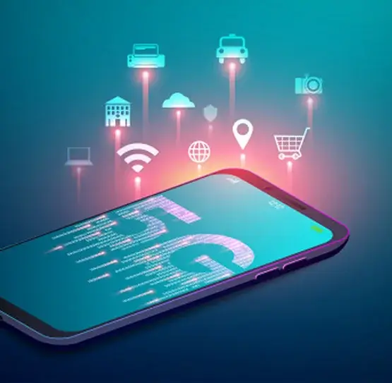 An image illustrating the development of hybrid mobile applications, combining elements of both native and web apps for versatile compatibility.
                                                                