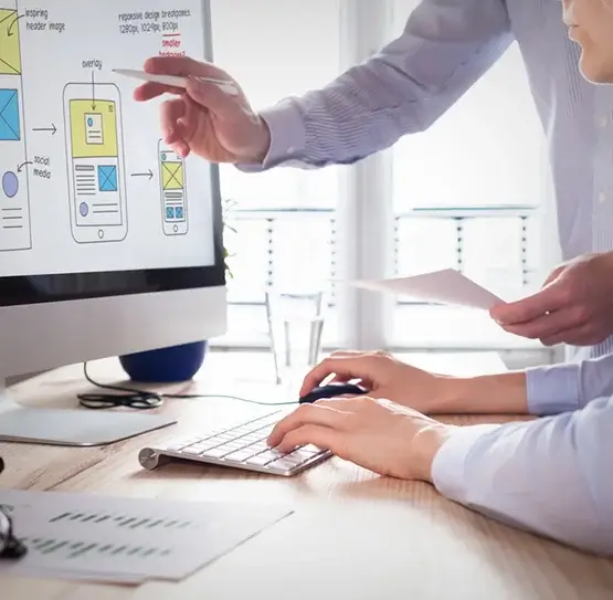 An image depicting the development of a responsive website, showcasing adaptability to various devices and screen sizes
                                                                