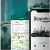 Illustrating a mobile app screen displaying a map of a country with navigation and location features.
                                                        