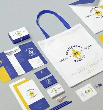 Showcasing a collection of professionally designed business stationery, including letterheads, envelopes, and business cards.
                                                    