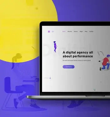 Showcasing a well-designed and user-friendly website layout, featuring digital agency services and branding elements.
                                                    